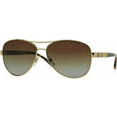 Burberry BE3080 Sunglasses Light Gold/Brown Gradient Polarised Lenses