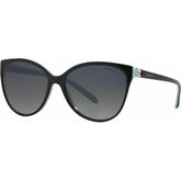 Tiffany & Co. TF4089B Sunglasses Black on Tiffany Blue/Grey Gradient Polarised Lenses