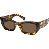 Miu Miu 09WS Sunglasses Honey Havana/Dark Brown Lenses