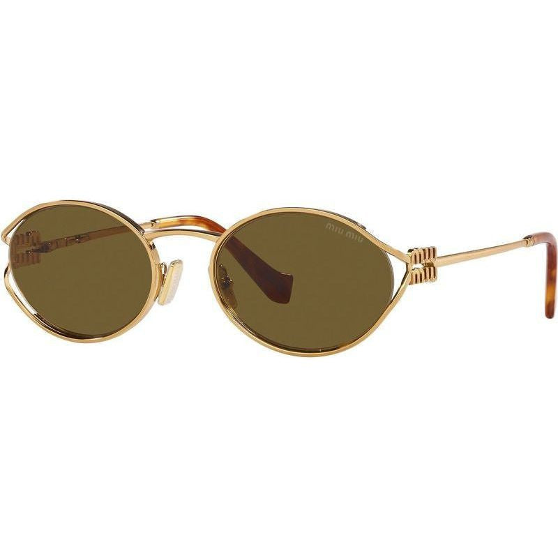 Miu Miu MU52YS Sunglasses Brass Gold/Dark Brown Lenses