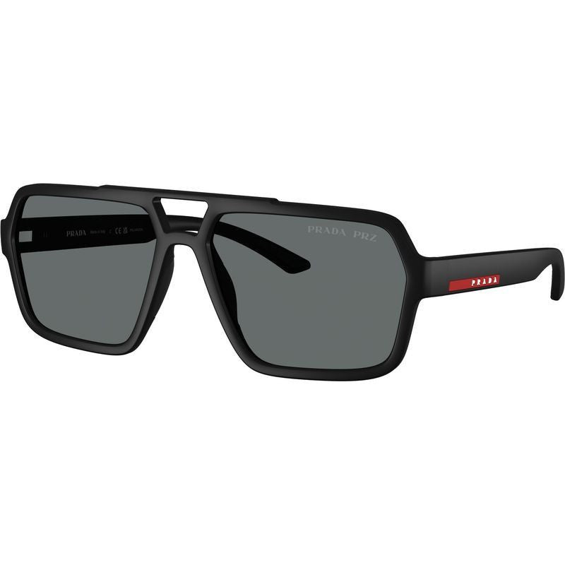 Prada Linea Rossa PSA06S Sunglasses Black Rubber/Dark Grey Polarised Lenses